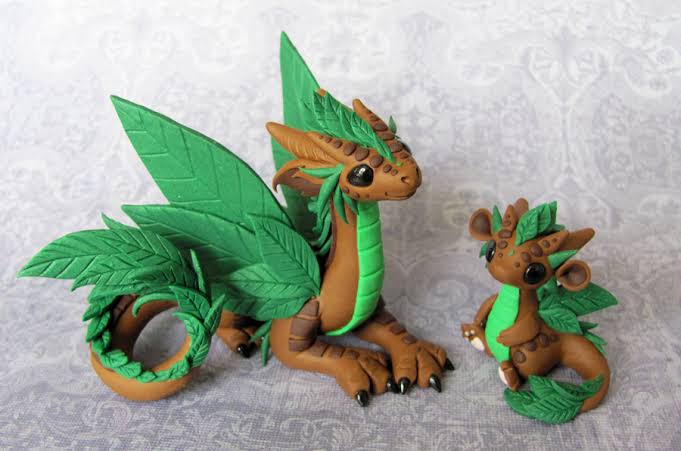 Baby Dragon on a Leaf