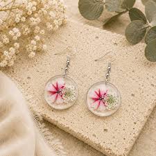 Pressed Flower Stud Earrings
