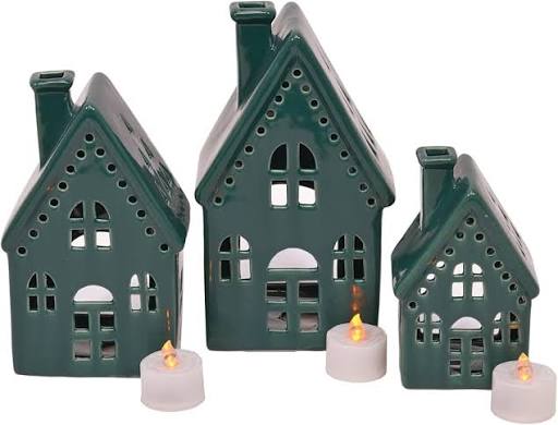 Tealight House Village (Set of 3)
